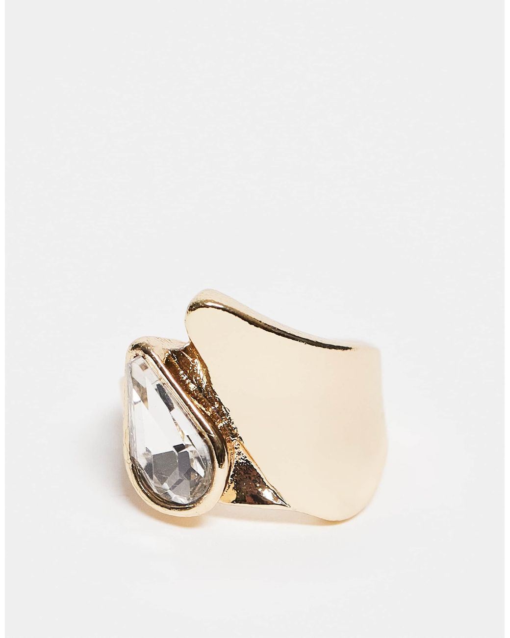 ASOS Natural – schlichter, er ring mit transparentem strassstein
