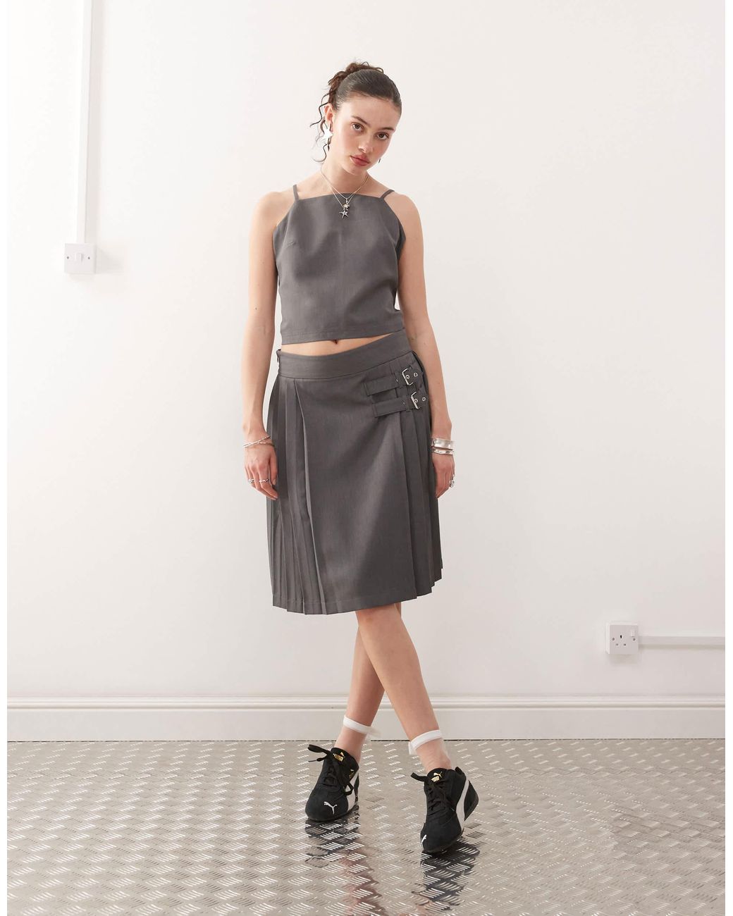Collusion Gray Tailored Cami Co-ord