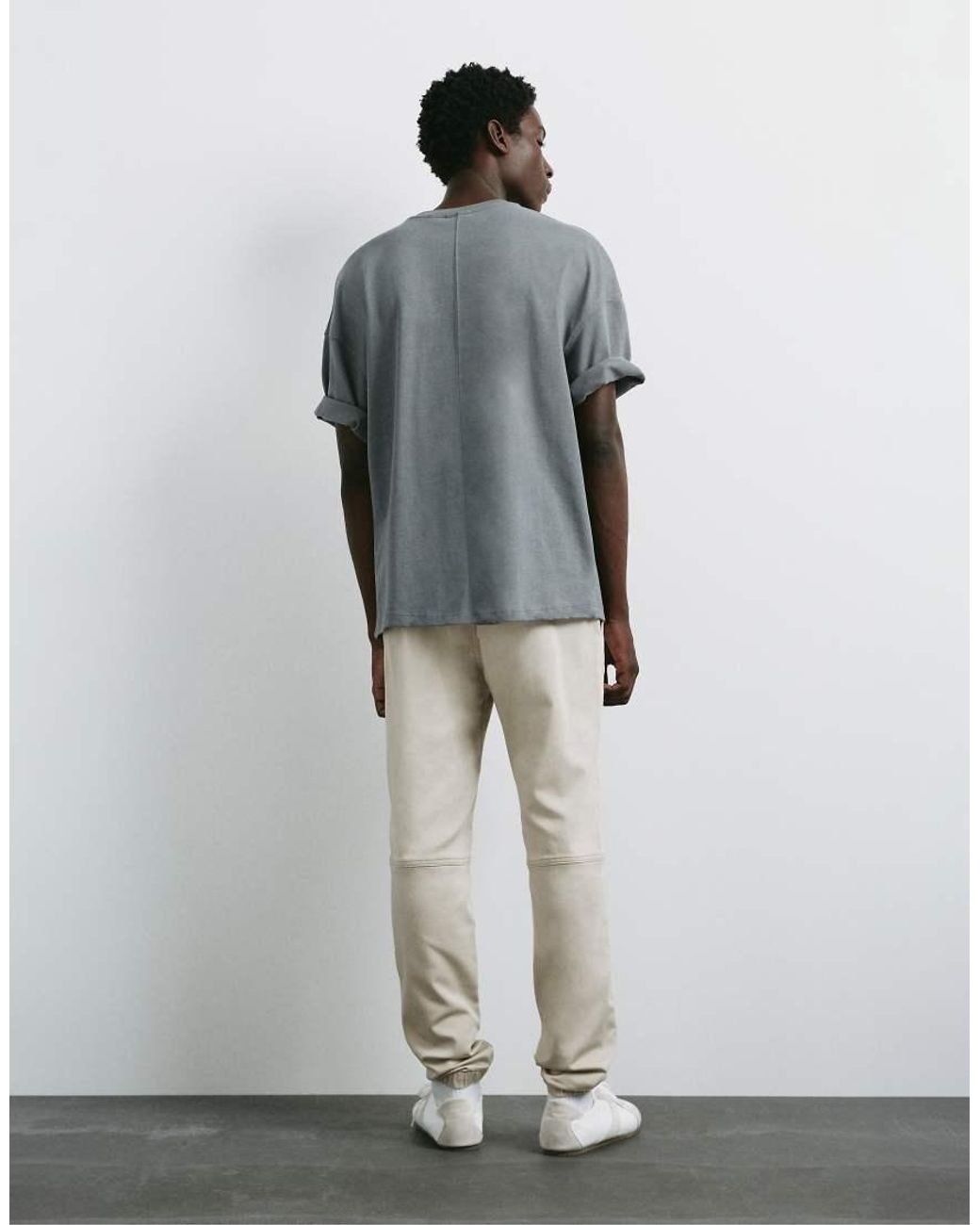 Pull&Bear Gray Regular Fit Jogging Trousers for men