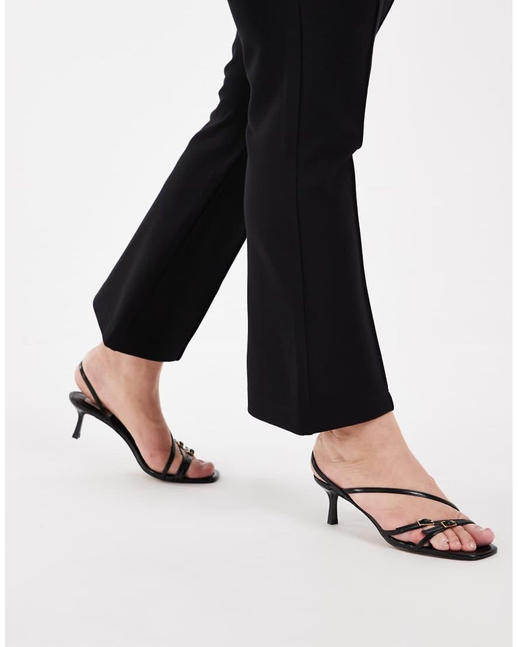 Vero Moda Black Sculpting Stretch High Waist Pleat Front Flare Trouser