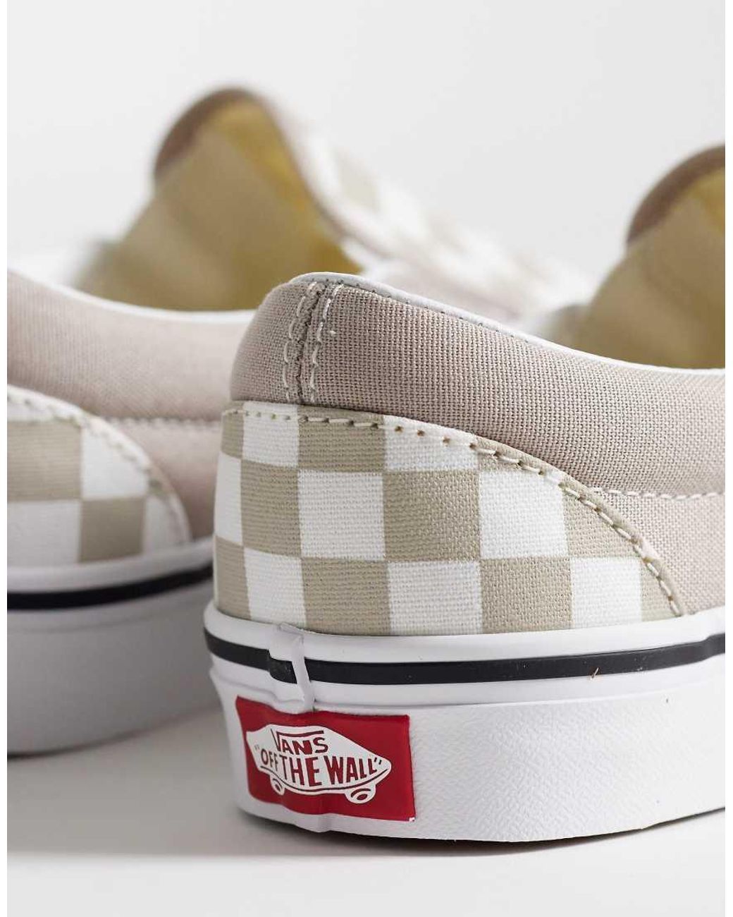 Vans White Slip-On Checkerboard Trainers