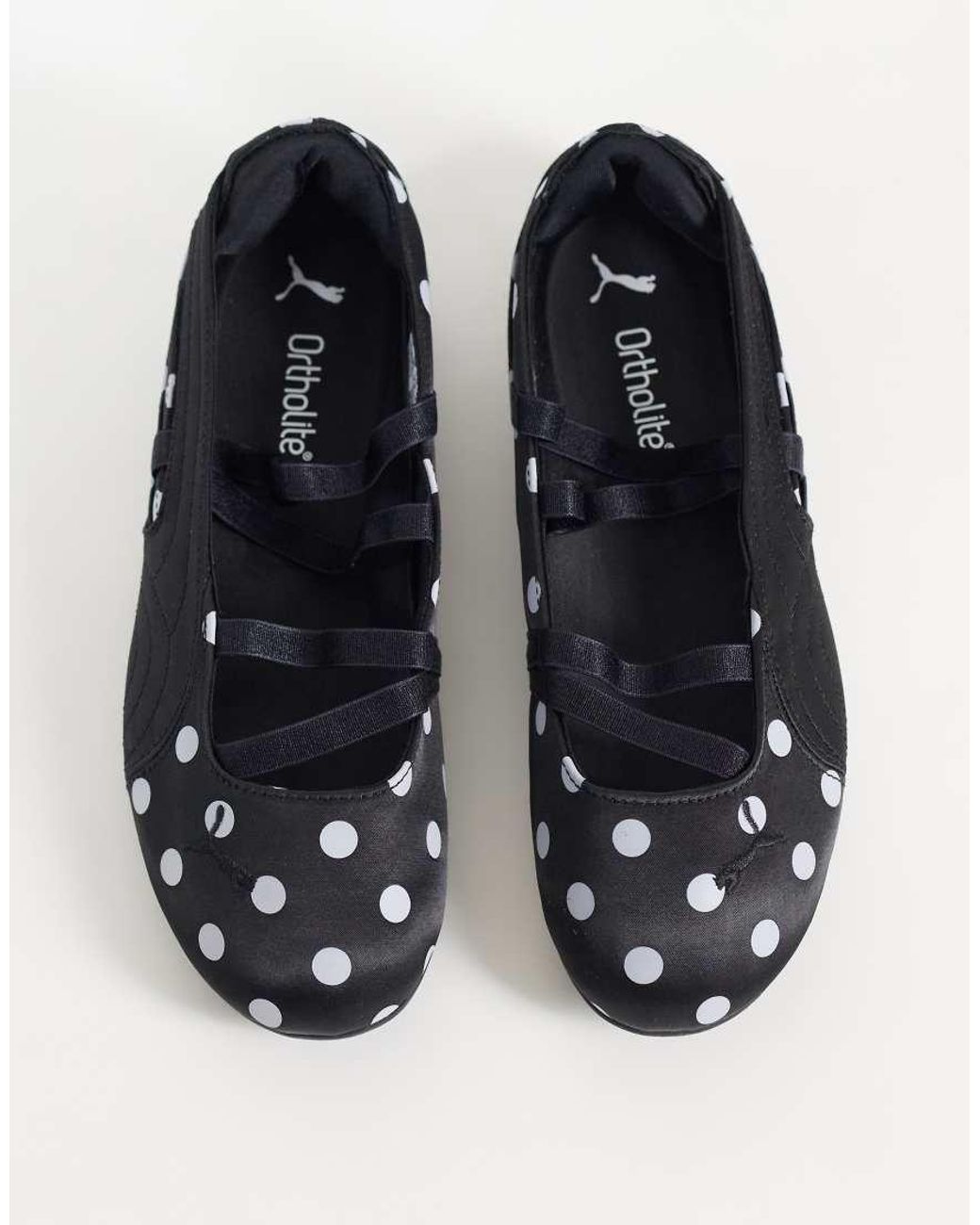 PUMA Black Speedcat Polka Dot Ballet Flats