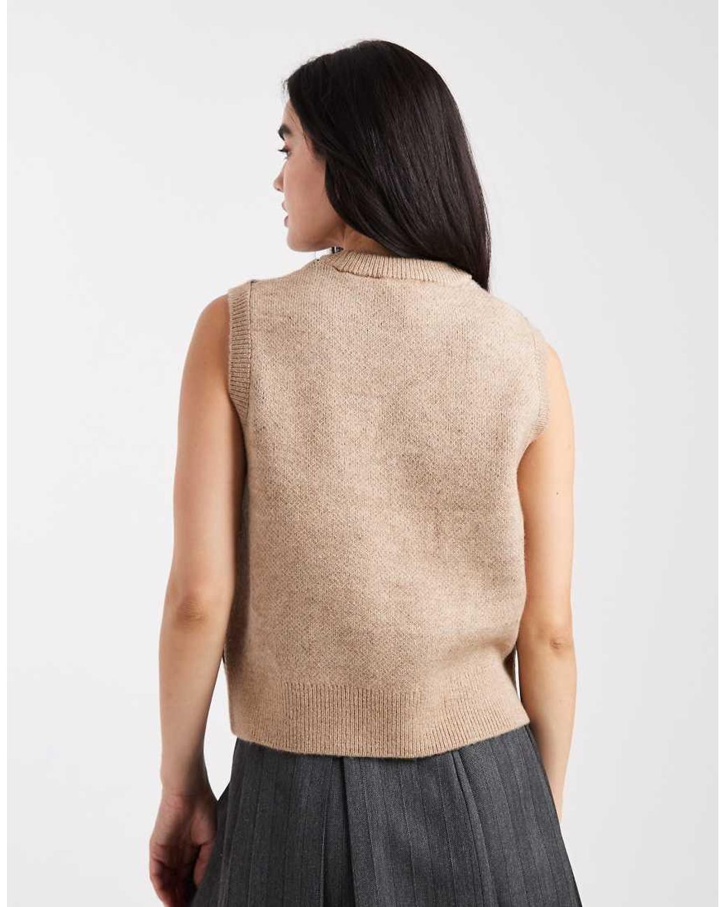 New Look Brown Check Tabard Vest