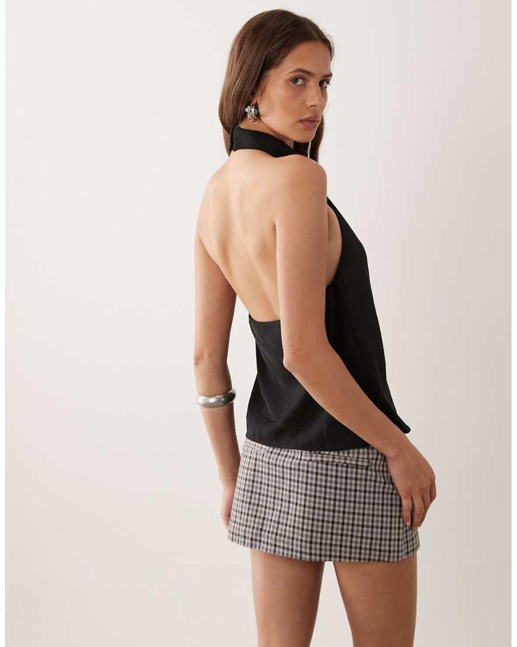 Mango Black Cowl Neck Sleeveless Top