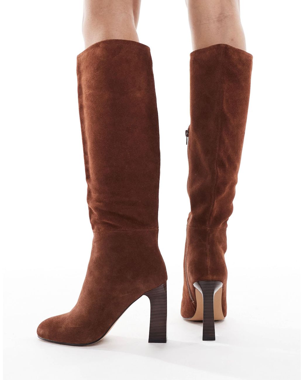 Schuh Brown Draya Stacked Knee Boots