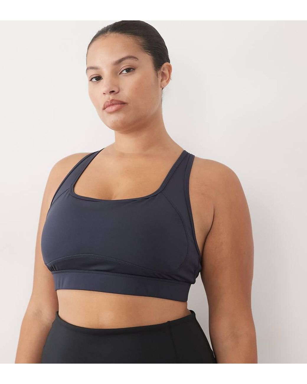 4505 Blue Curve Active Medium Support Cross Back Sports Bra With Removable Padding