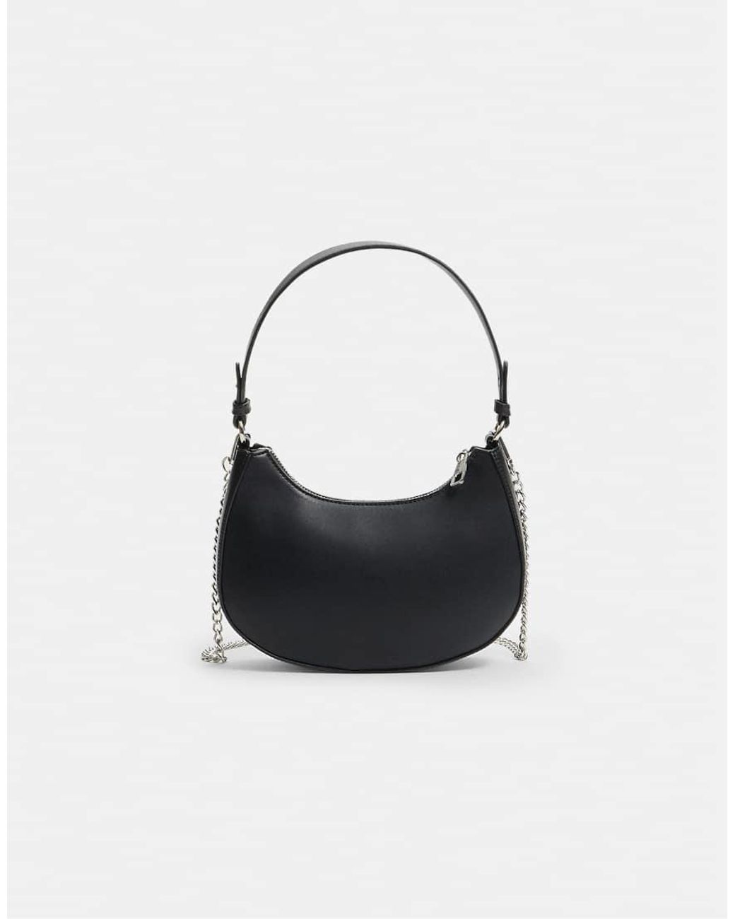 Stradivarius Green Half Moon Shoulder Bag