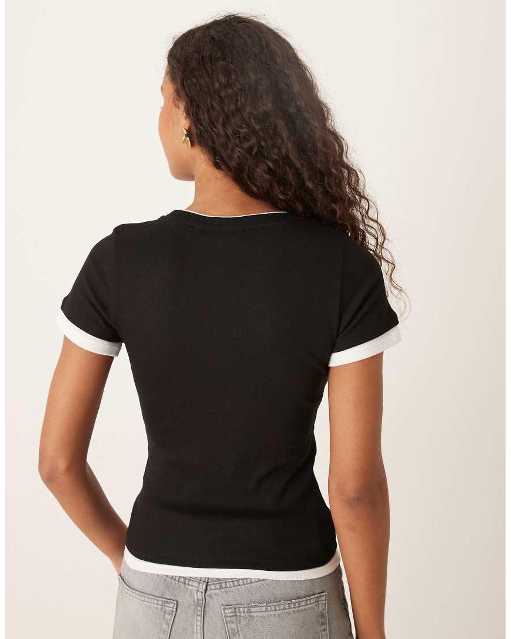 JJXX Black Double Layer Short Sleeve Tee