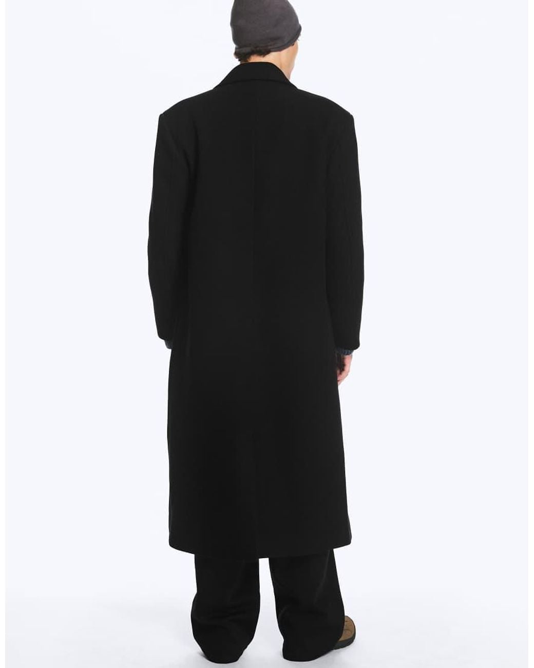 Weekday Black Oversized Wool Blend Coat for men