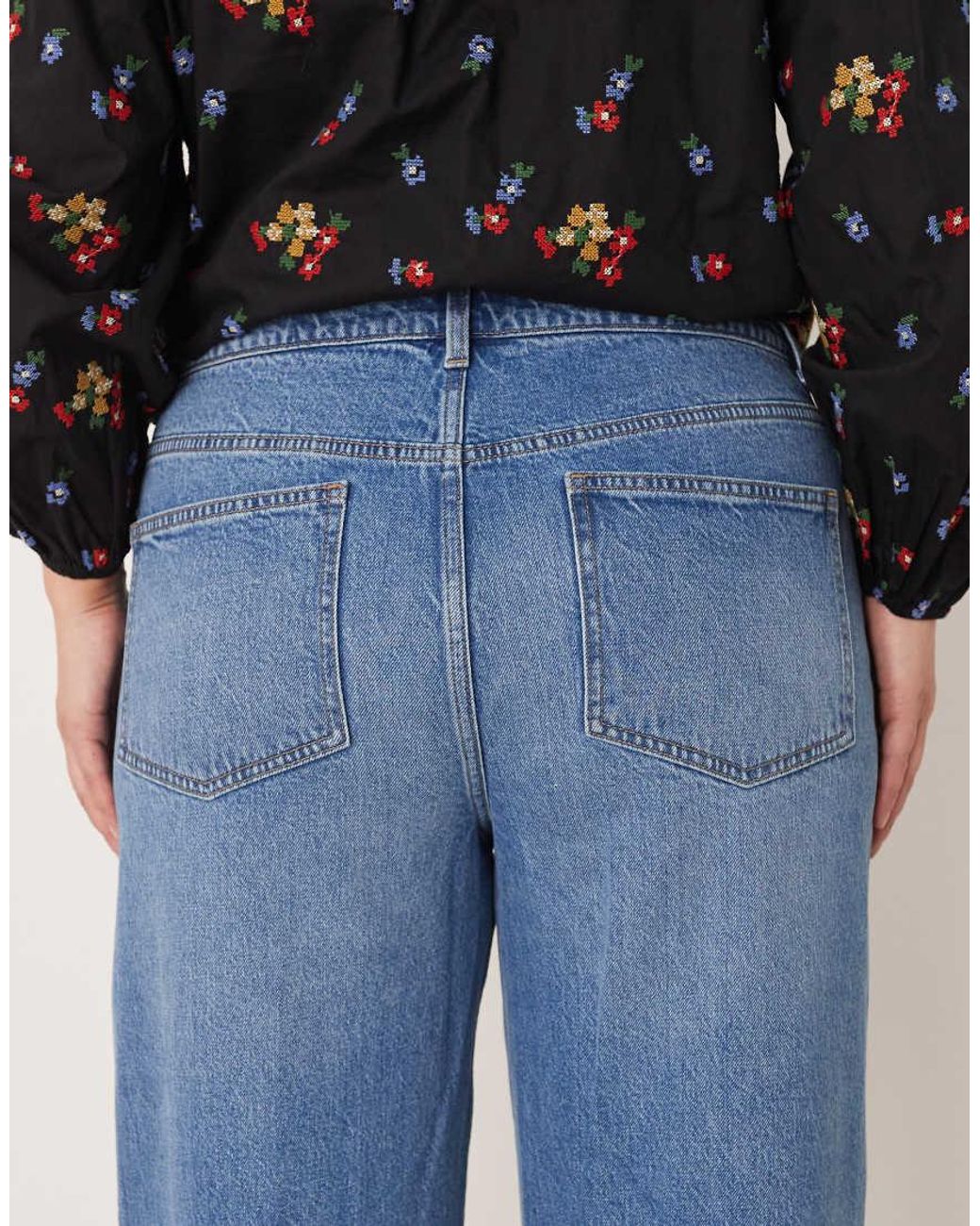 ASOS Asos Design Curve High Waist Wide Leg Jeans With Front Pockets in ...