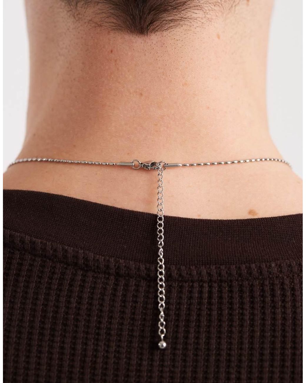 ASOS Black Waterproof Stainless Steel Adjustable Star Pendant Necklace for men