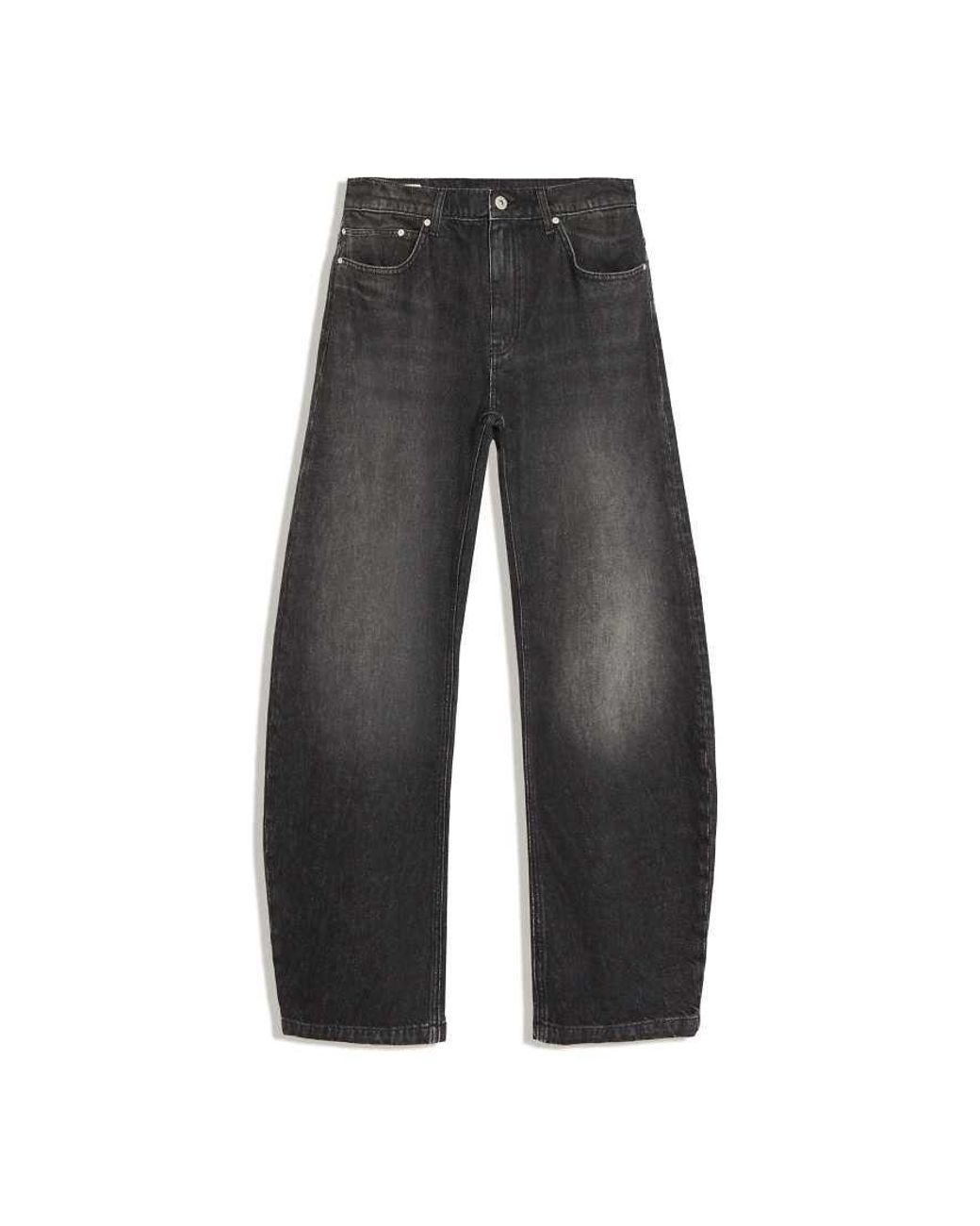 Bershka Gray Twisted Barrel Jeans for men