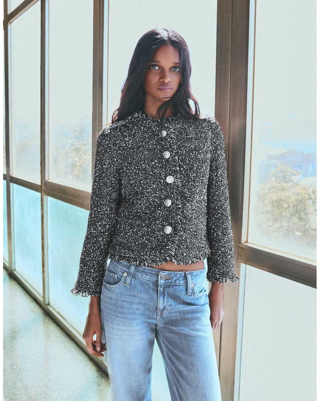 Bershka Black Structured Fabric Jacket