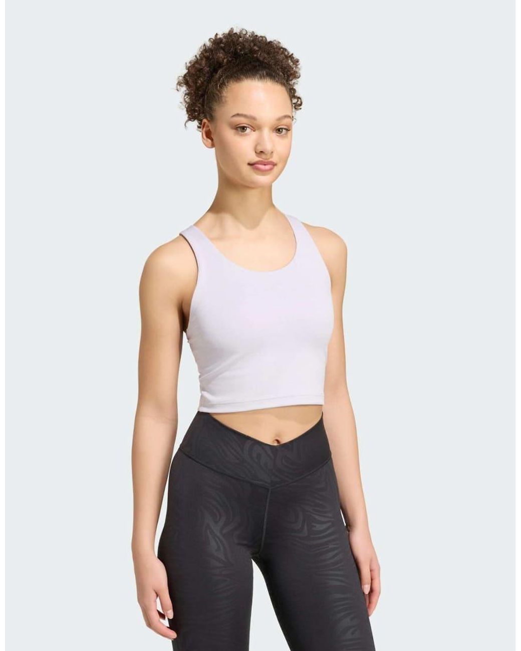 Adidas Originals White All Me Medium Support Bra Tank