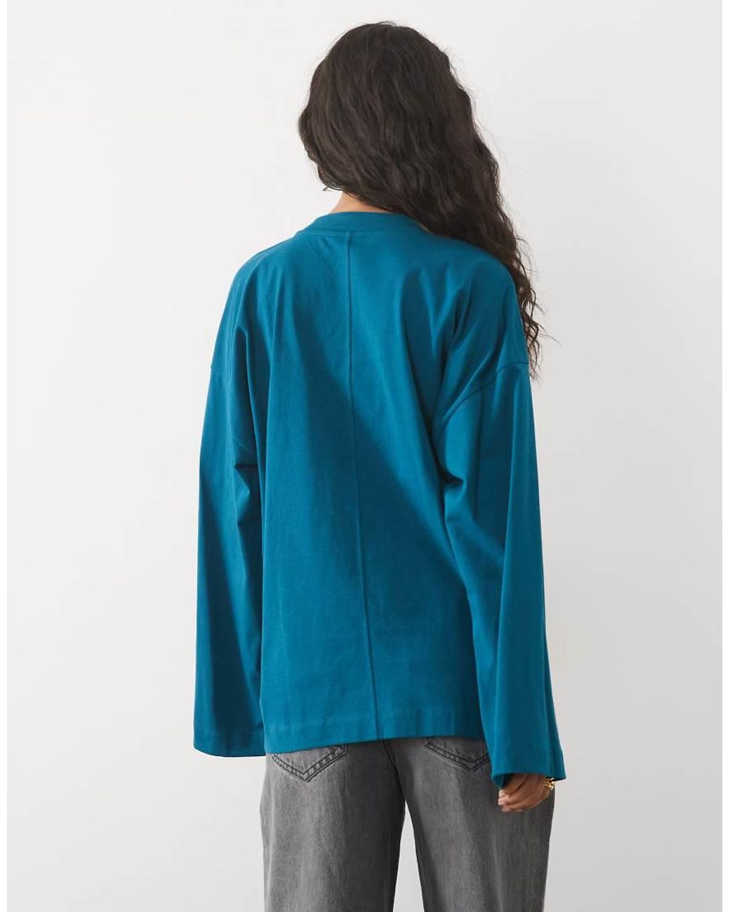 ASOS Blue Long Sleeve Skate T-shirt