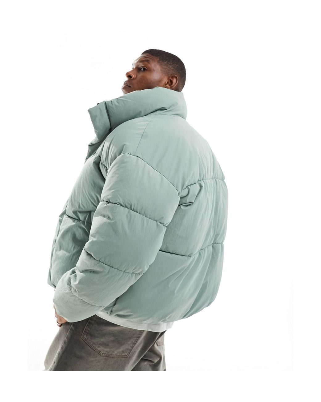 Bershka Premium Puffer Jacket in Blue for Men Lyst UK