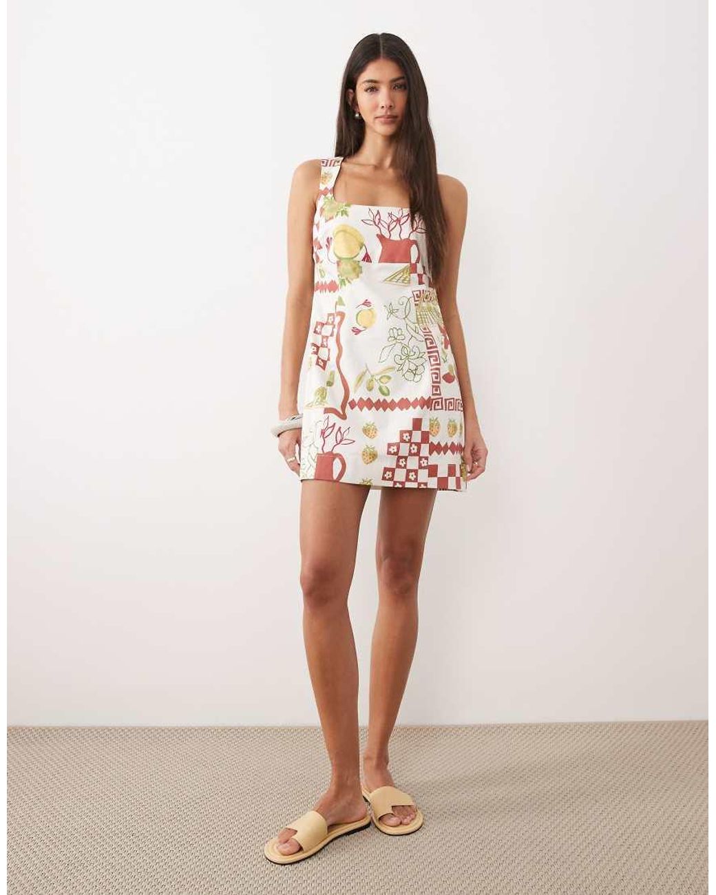 ASOS White Square Neck Bodycon Mini Sundress