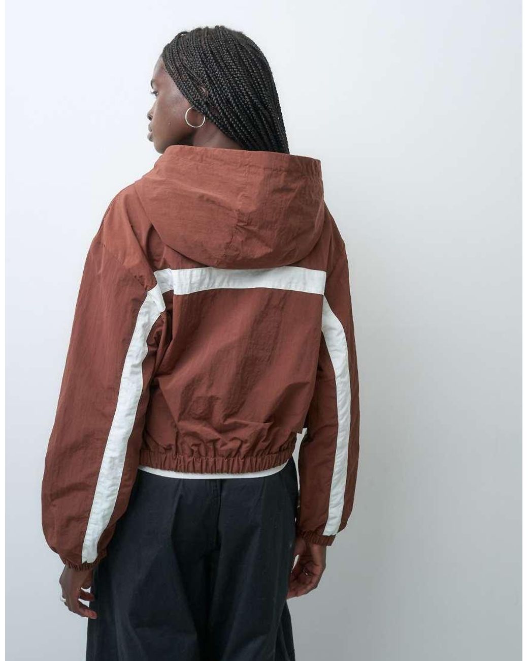 ASOS Red Colour Block Track Jacket With Hood