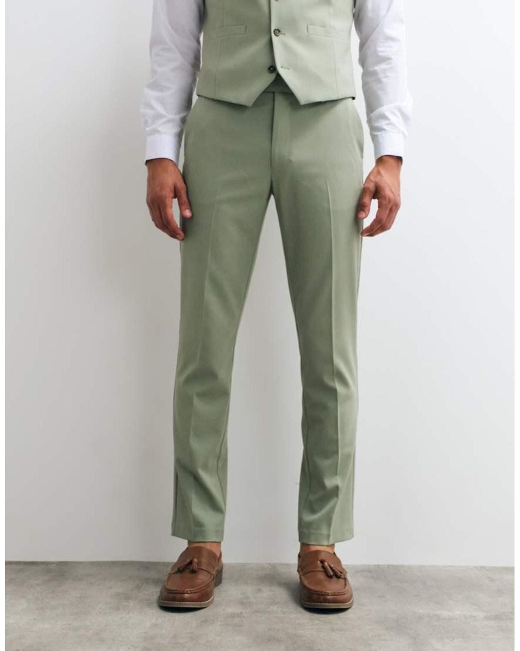 ASOS Green Slim Suit Pants for men
