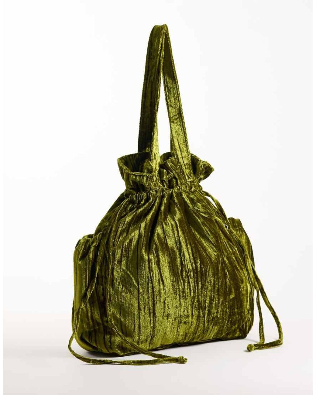 ASOS Green Ruched Pocket Tote Bag