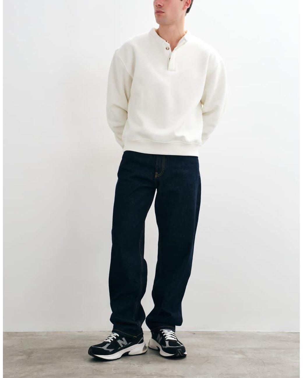 Timberland White 5 Pocket Denim Pants (Relaxed) for men
