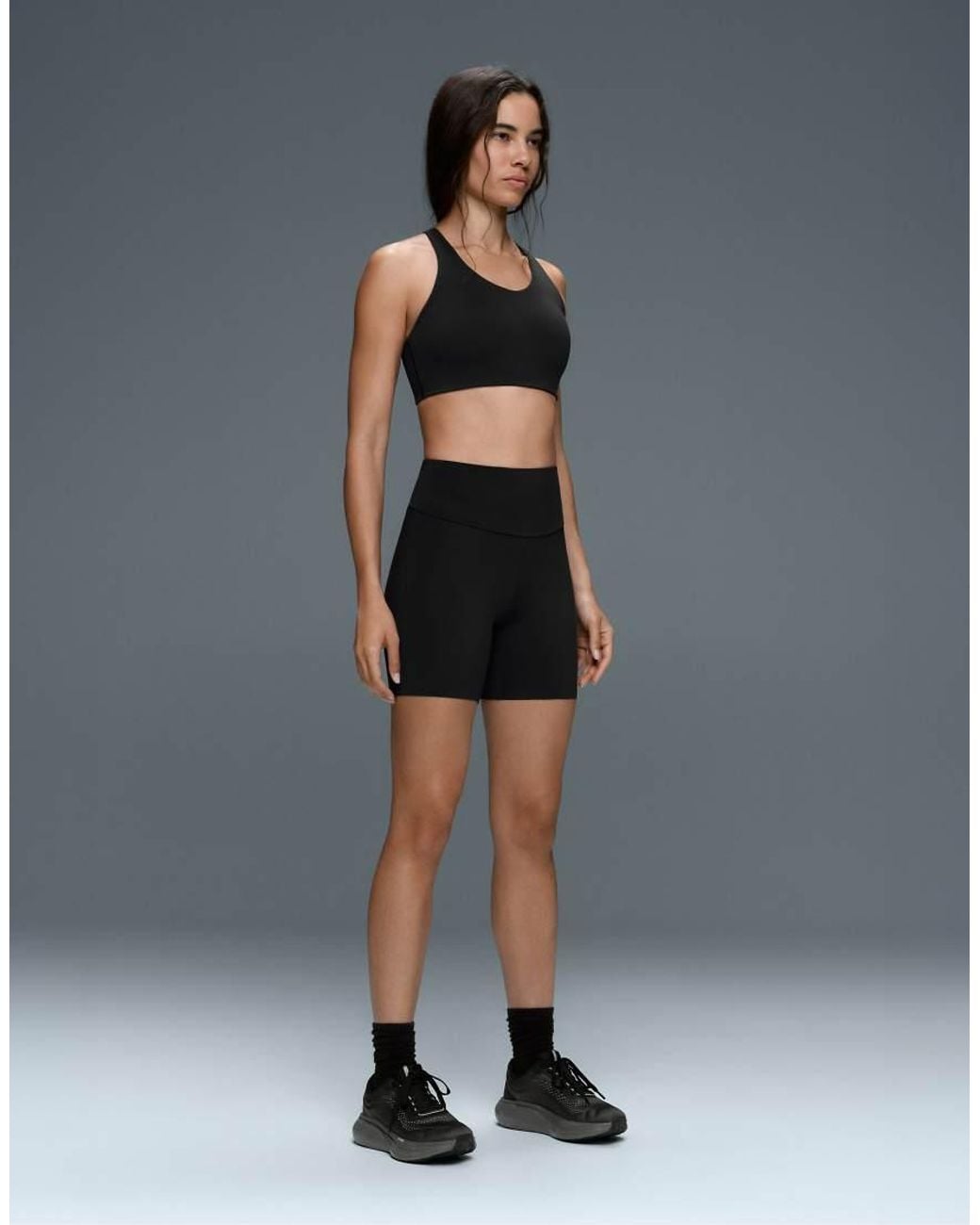 Oysho Black 15cm High-rise Running Hot Pants
