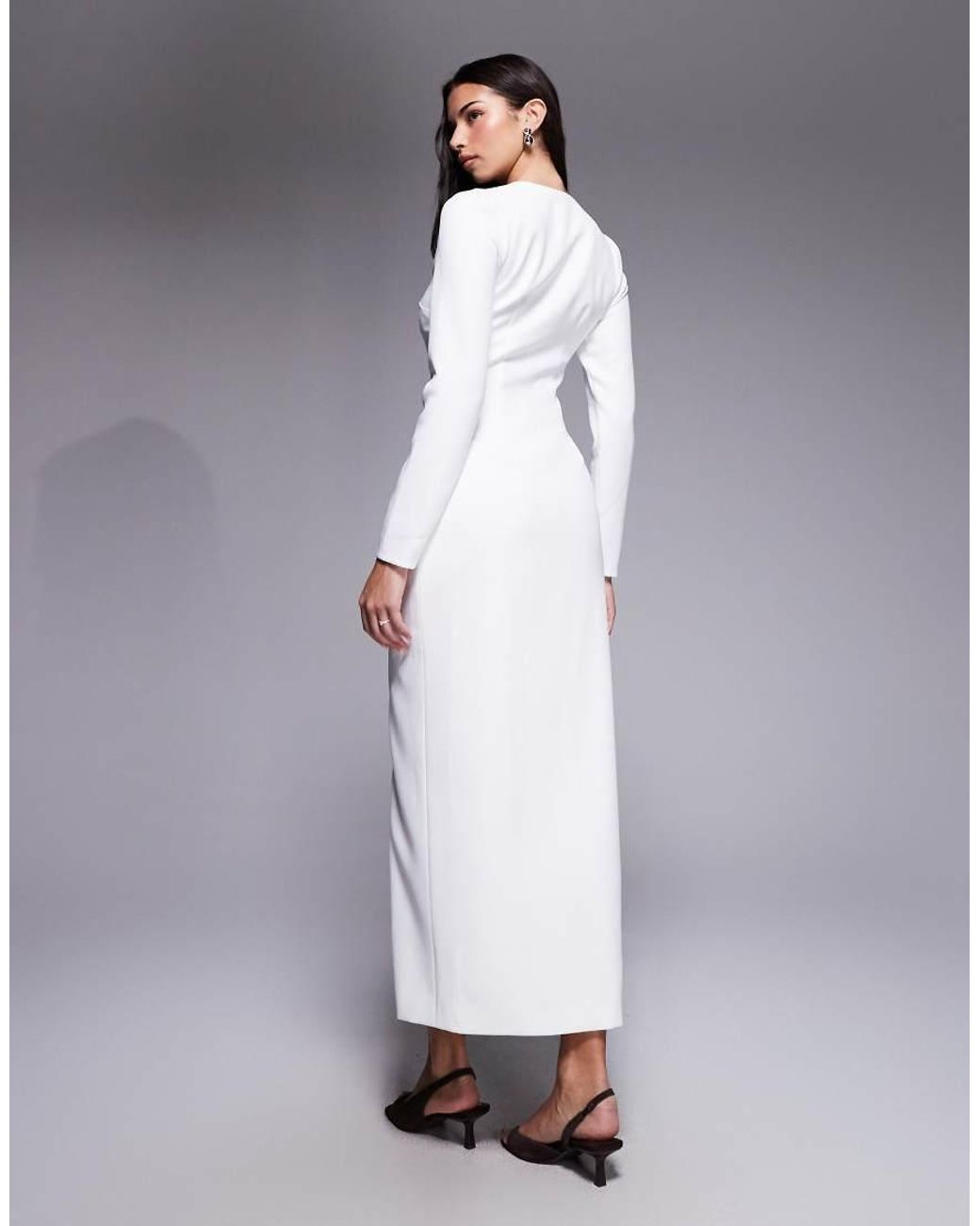 Kaiia Purple Exclusive Tailored Long Sleeve Button Up Maxi Dress
