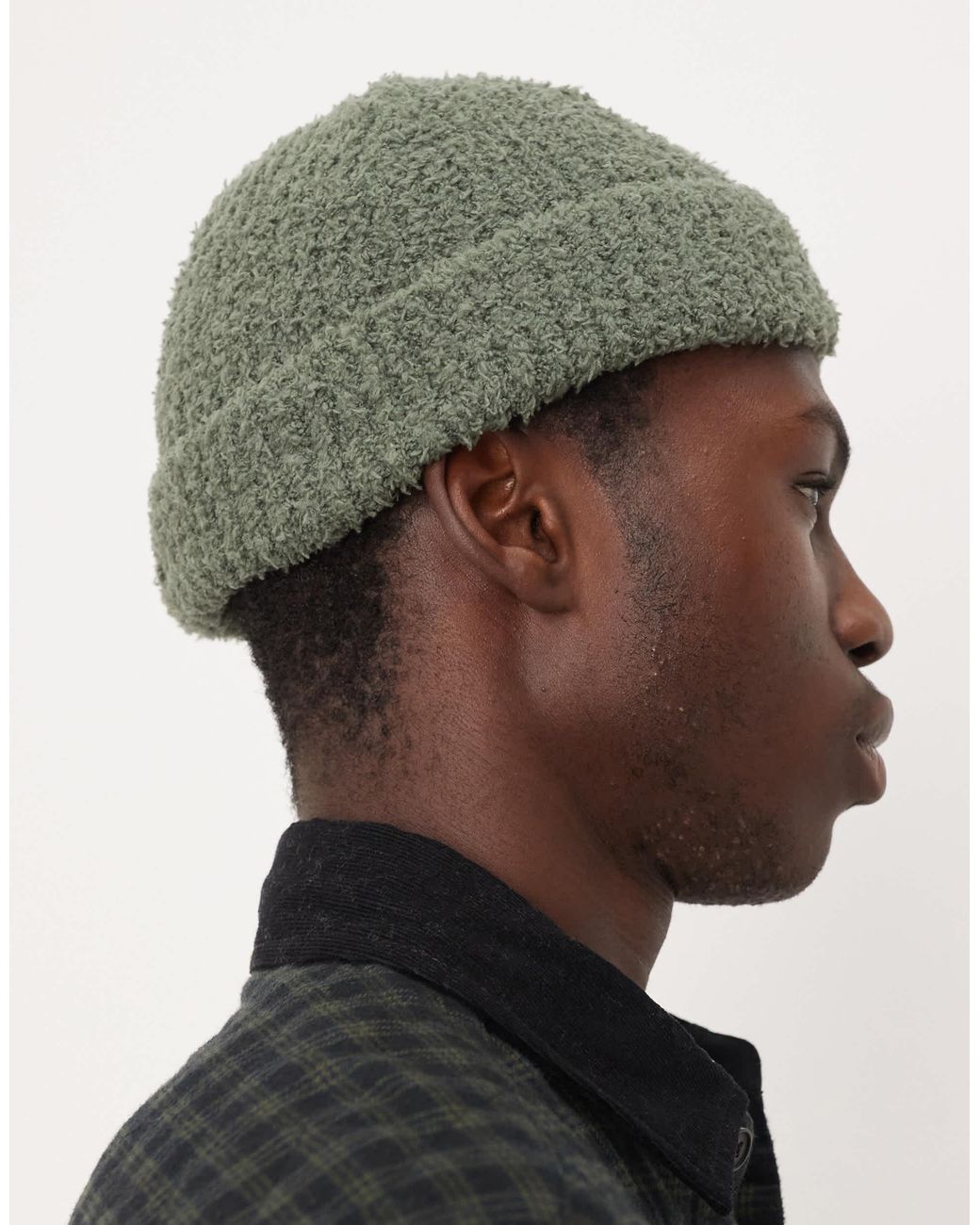 ASOS – strickmütze aus teddystoff in Black für Herren