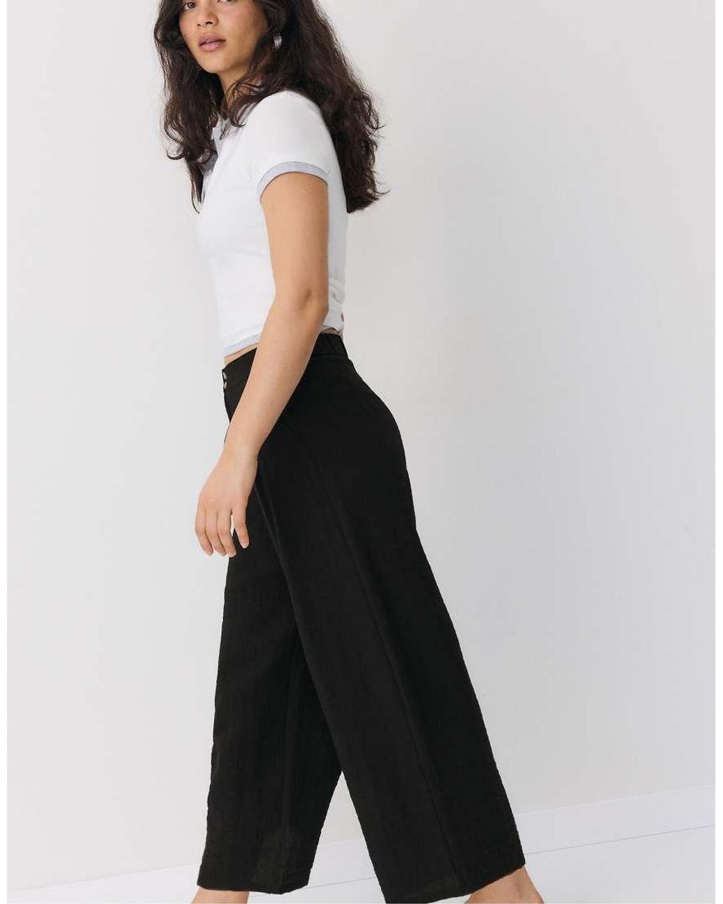 Stradivarius White Rustic Culottes