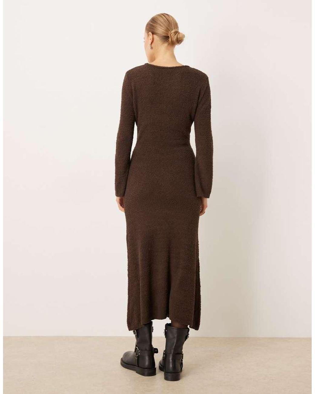 Vila Brown Super Soft Fluffy Maxi Jumper Dress