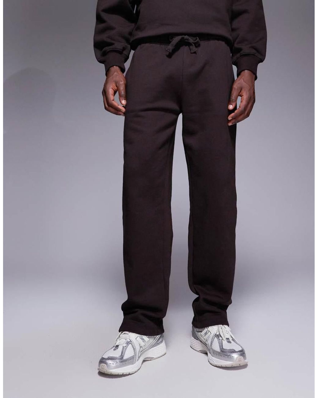 ASOS Blue Premium Heavyweight Straight Leg Joggers for men