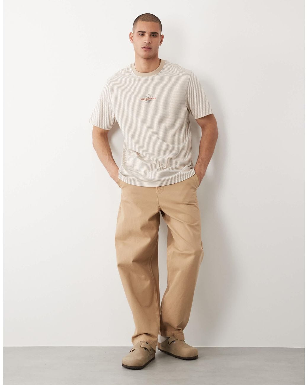 Threadbare – gestreiftes ringer-t-shirt in White für Herren
