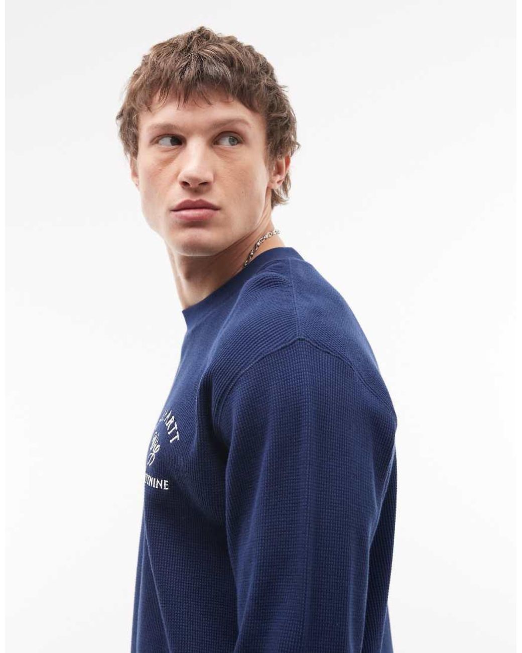 Carhartt Blue Eightynine Long Sleeve Waffle T-shirt for men