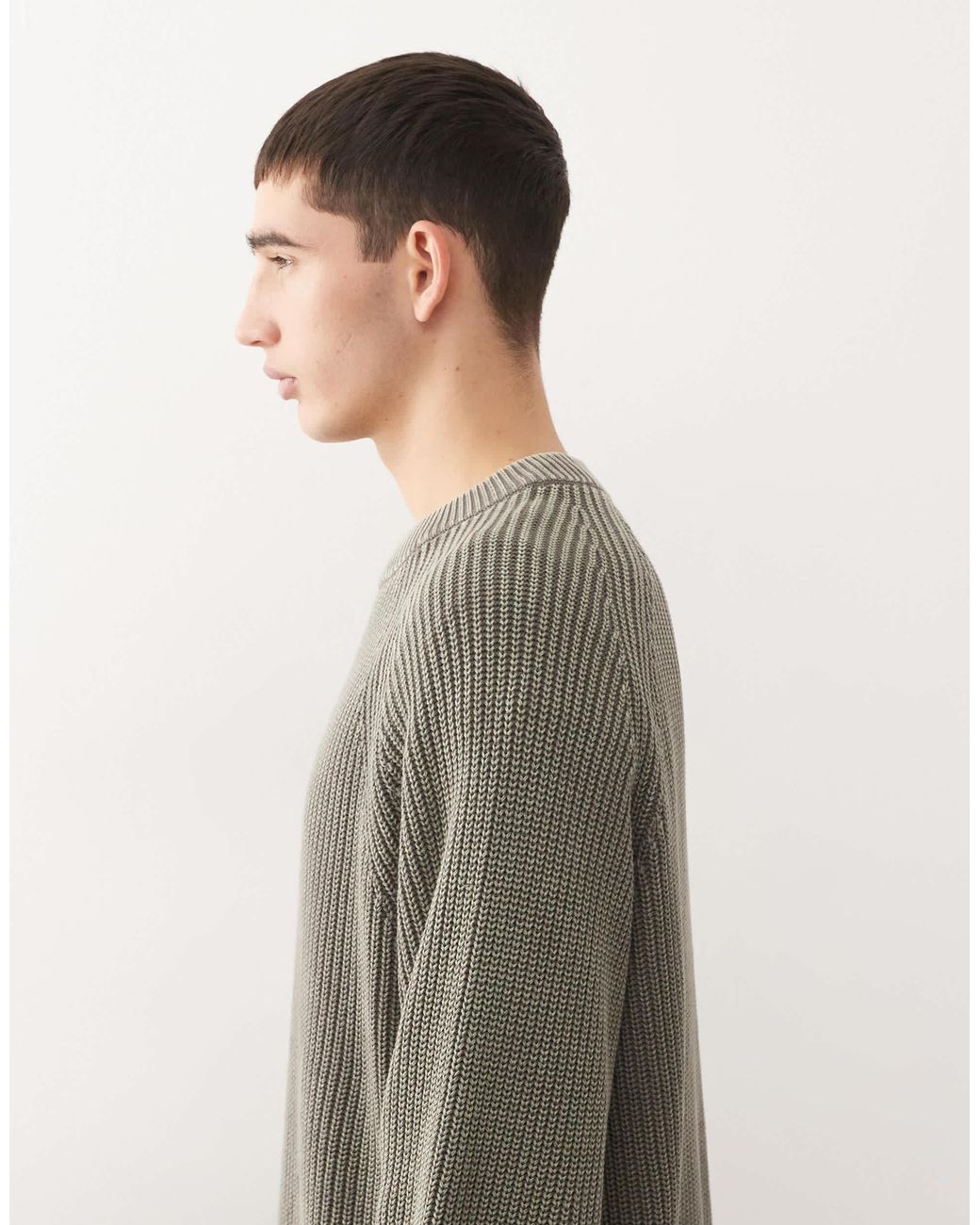 Weekday Gray Relaxed Knit Sweater for men