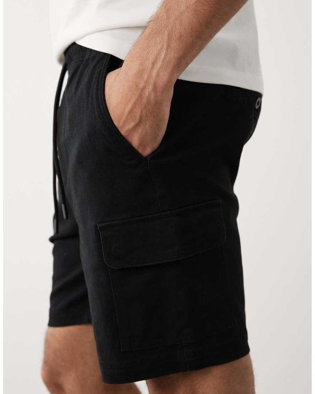 Pantaloncini Cargo Neri di Threadbare in White da Uomo