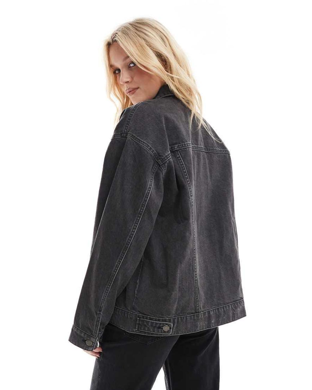 ASOS Oversized Denim Jack in het Gray