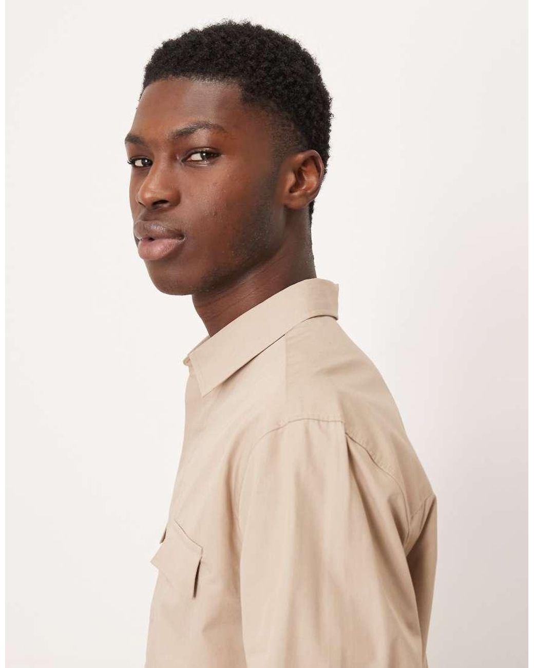 ASOS Natural Relaxed Utility Shirt for men