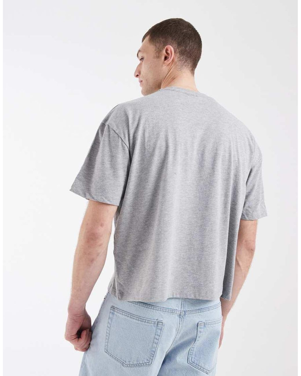 ASOS Gray Boxy Oversized T-shirt With Bubble Text Graphic for men
