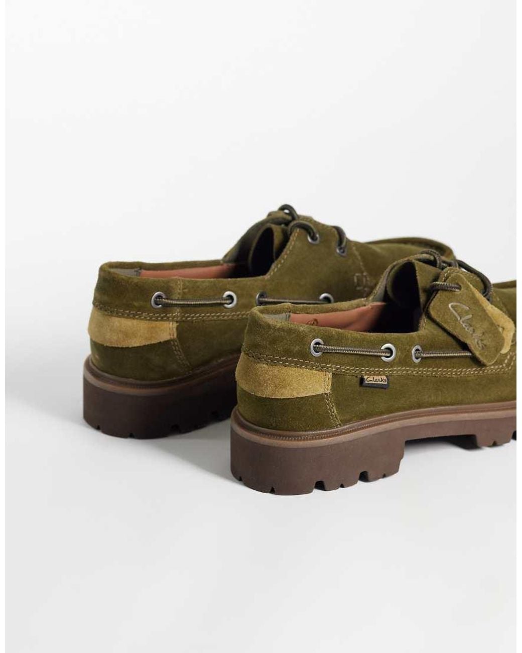 Clarks Green Cleyhill Boat Shoes for men