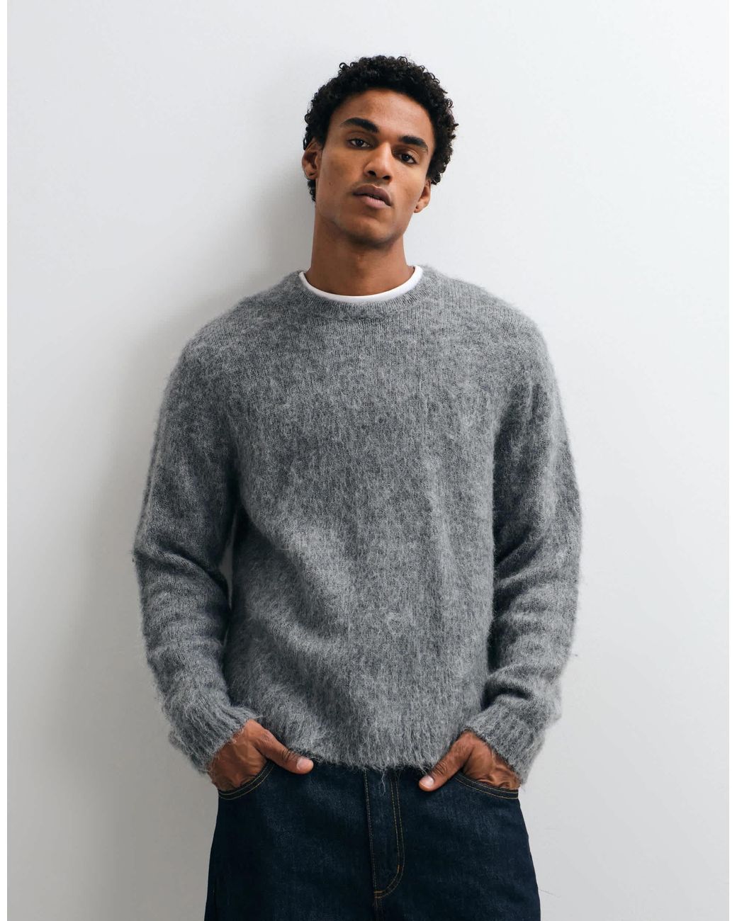 Pull oversize en maille mohair ASOS pour homme en coloris Gray