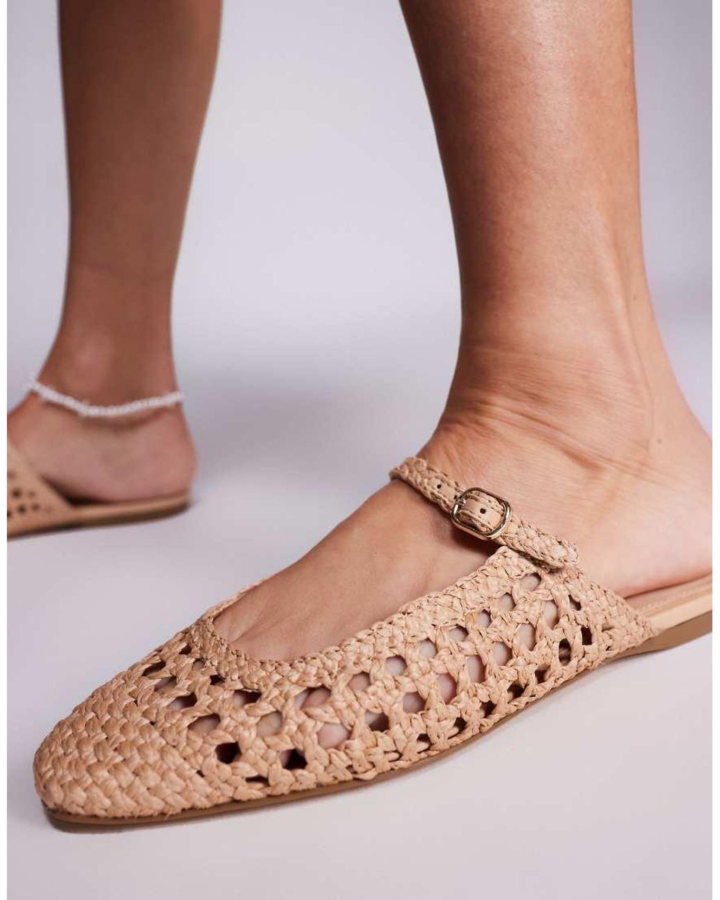 Steve Madden White Glennie Woven Mule Flats