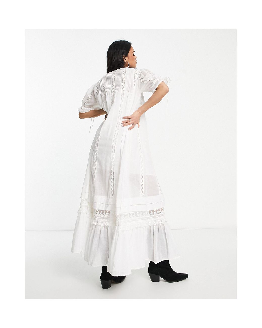 Free People Mirabelle Embroidered Maxi Dress in White | Lyst