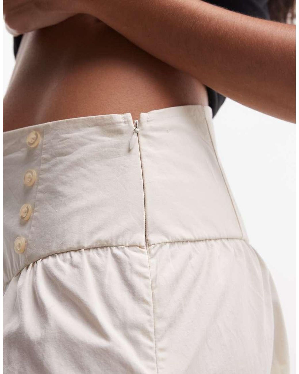 Reclaimed Vintage White Cotton Poplin Awkward Length Skirt