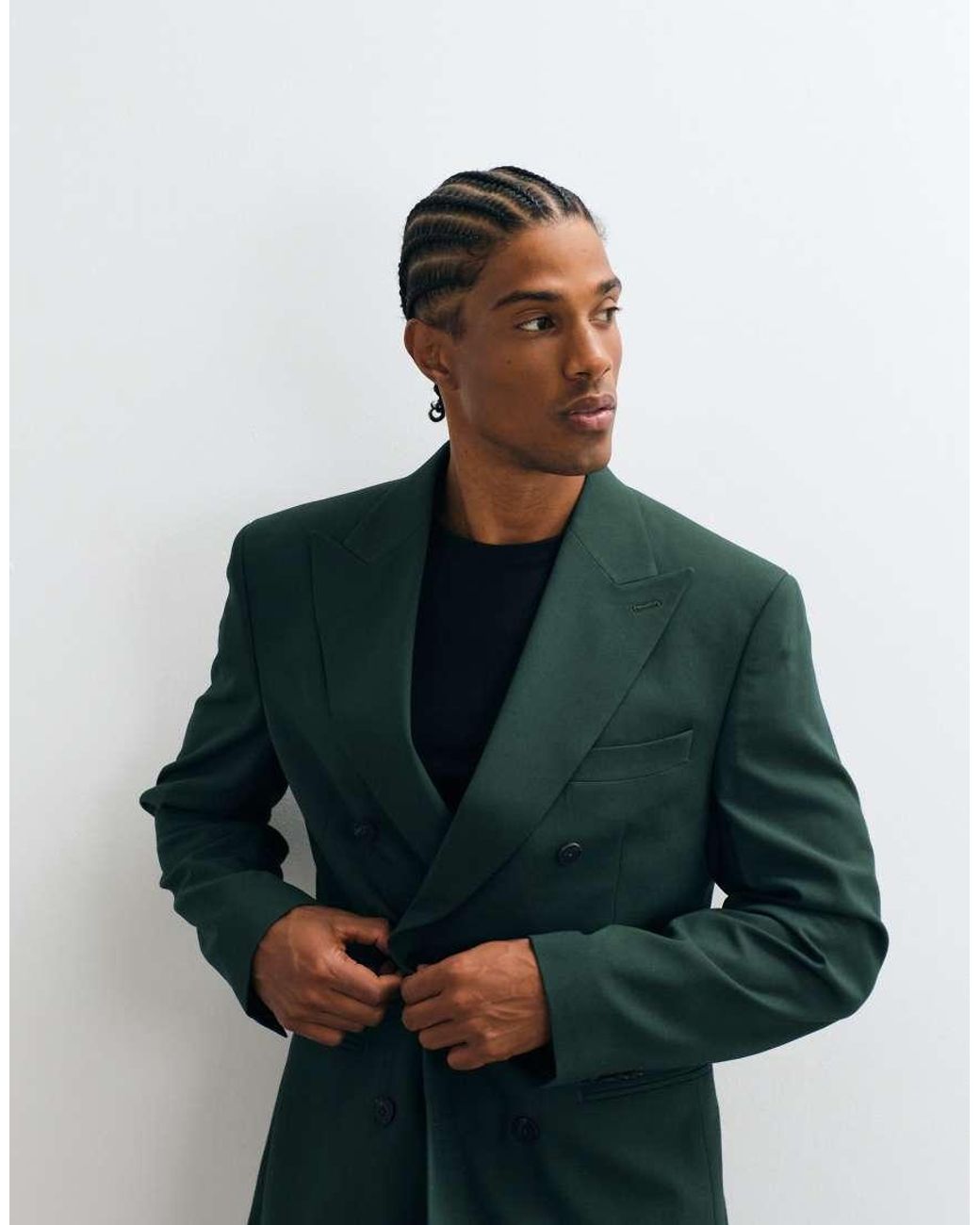 ASOS Green Slim Double Breasted Suit Jacket for men