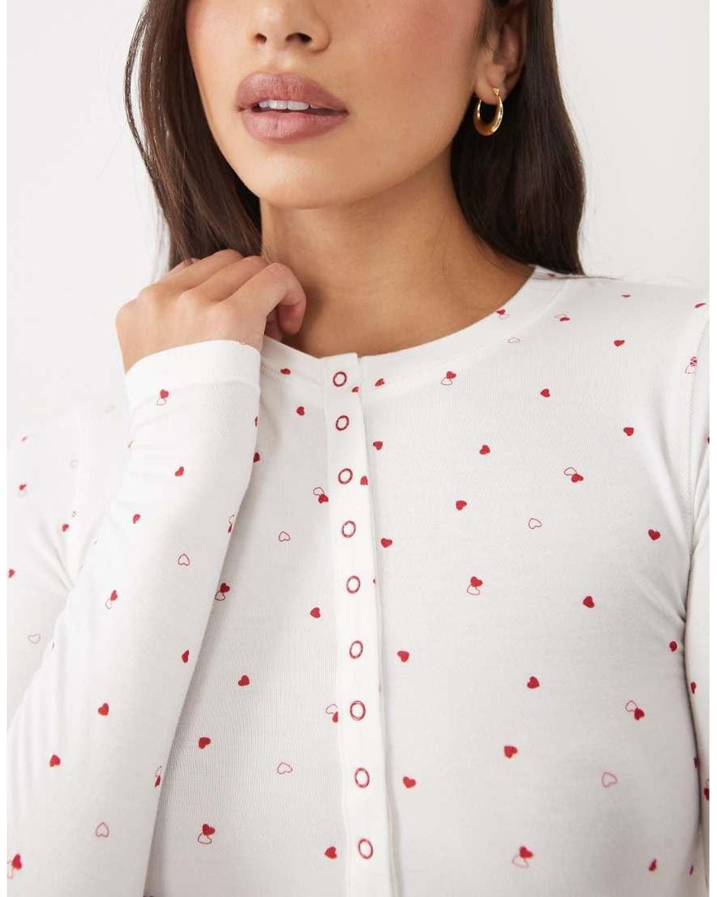 Cotton On Red Lounge Airy Soft Henley Top