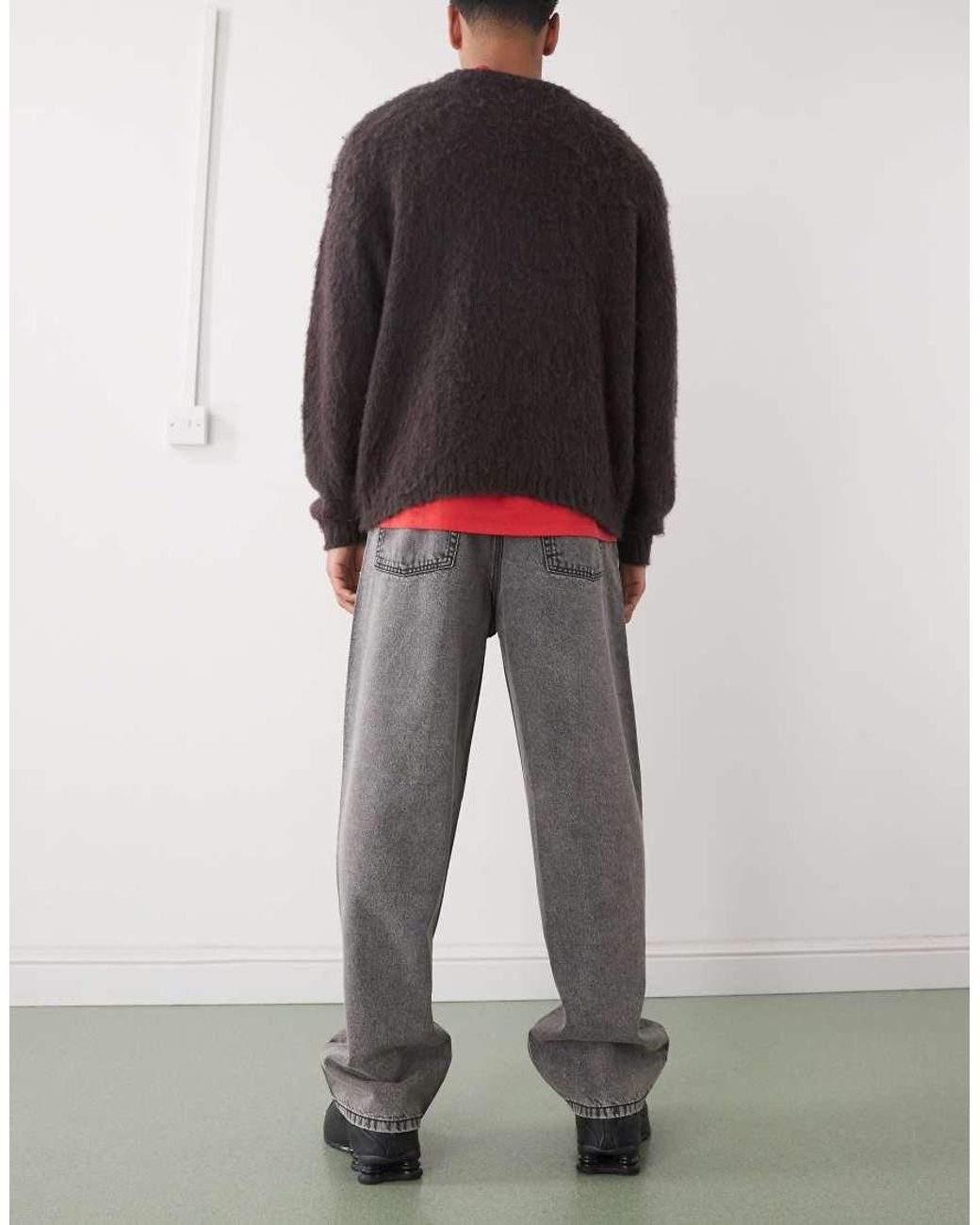 Collusion Gray X001 Antifit Mid Rise Jeans for men