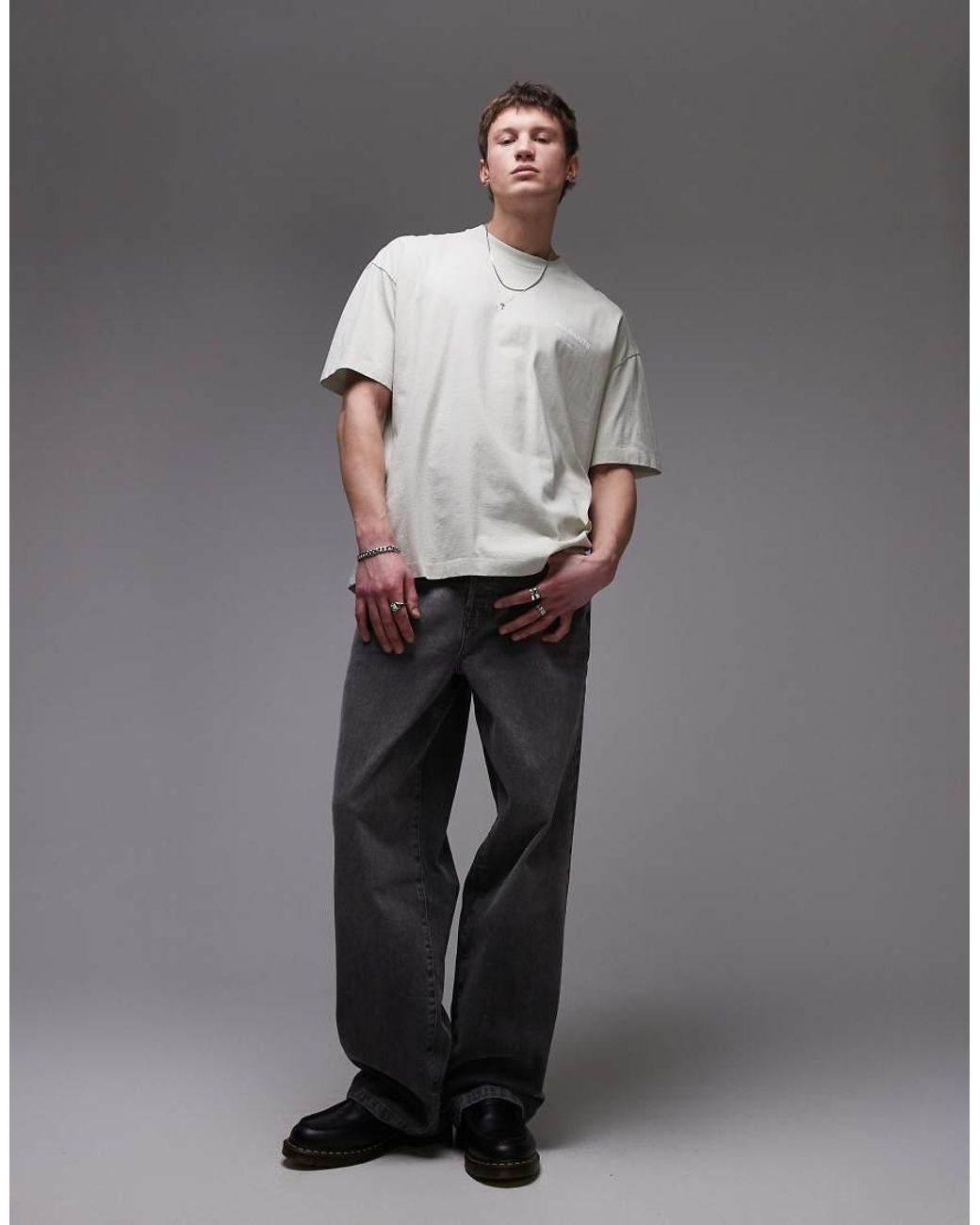 AllSaints Gray Underground Oversized T-Shirt for men