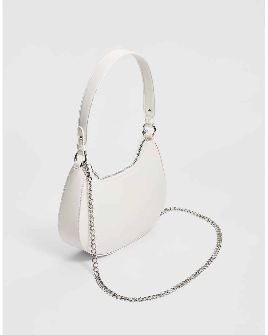 Stradivarius Green Half Moon Shoulder Bag