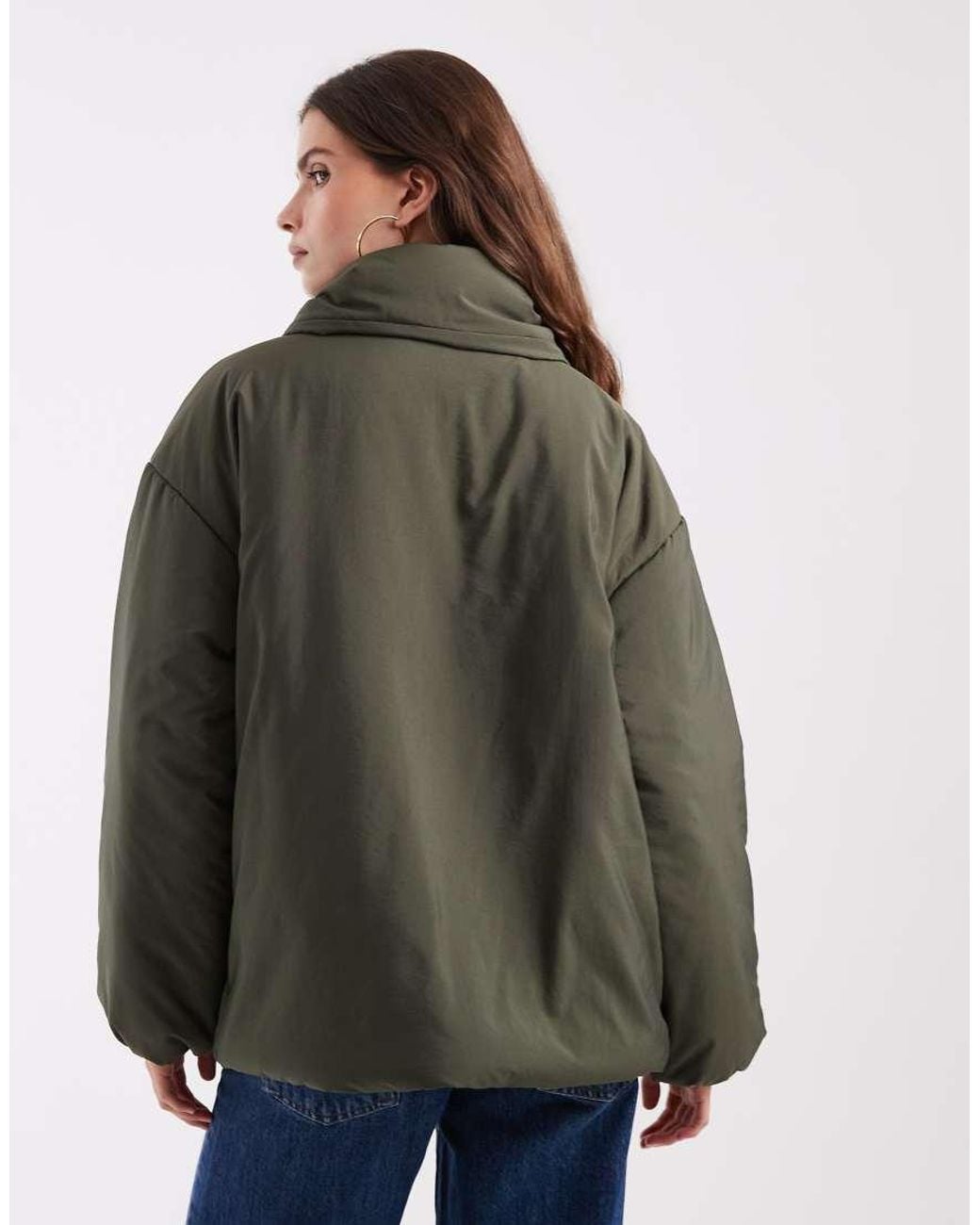 Object Gray Button Front Quilted Jacket With Scarf Detail