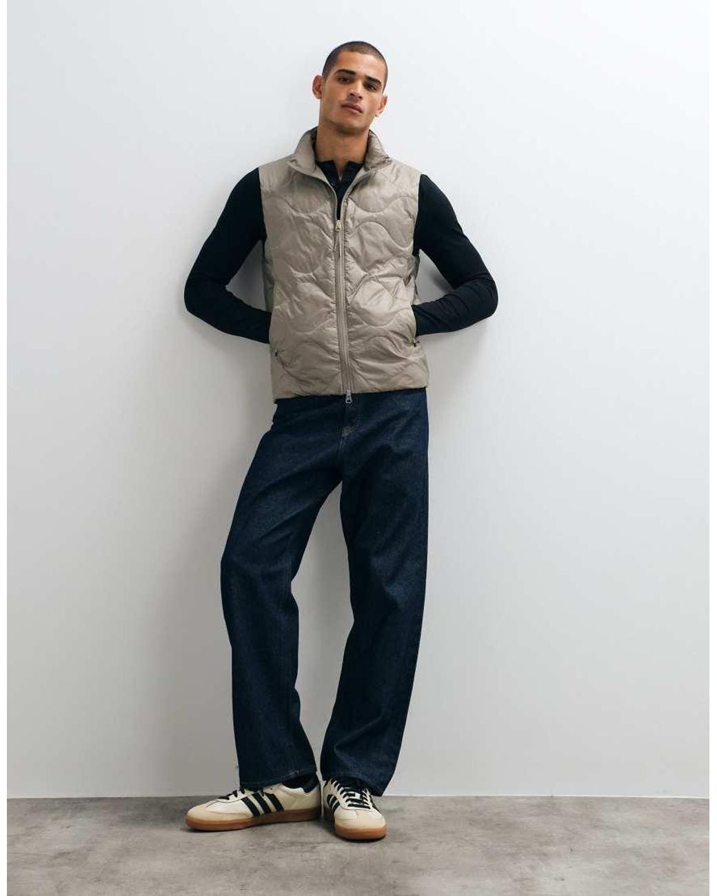 ARKET Brown Down Onion Quilted Gilet for men